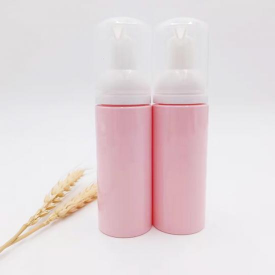 Round Pink Plastic Cosmetic Bottles